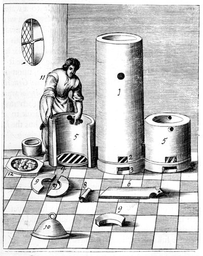 Athanor o Slow Harry, un forno autoalimentato che mantiene una temperatura costante, 1683 da Unbekannt