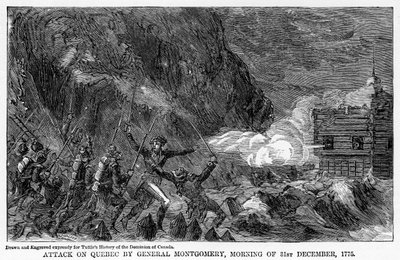 Attacco a Quebec da parte del generale Montgomery, mattina del 31 dicembre, 1755 da Unbekannt