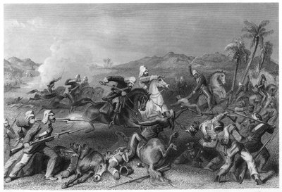 Attacco ai ribelli di Sealkote da parte della cavalleria irregolare del generale Nicholson, 1857, c1860 da Unbekannt