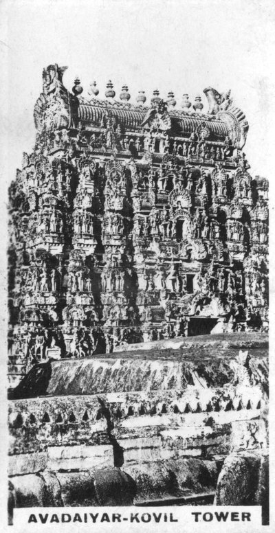Torre di Avadaiyar-Kovil, Avadaiyarkovil, Tamil Nadu, India, c1925 da Unbekannt
