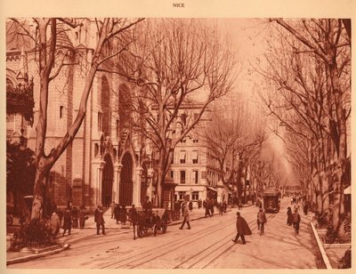 Avenue de la Victoire e Chiesa di Notre-Dame, Nizza, 1930 da Unbekannt