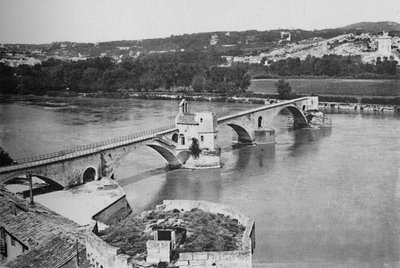 Avignone - Ponte St. Benezet e Valle del Rodano, Vista dal Forte dei Doms da Unbekannt