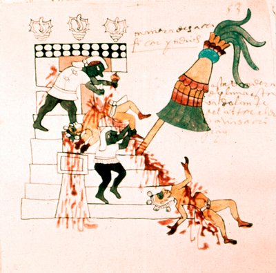 Sacrificio del tempio azteco da Unbekannt