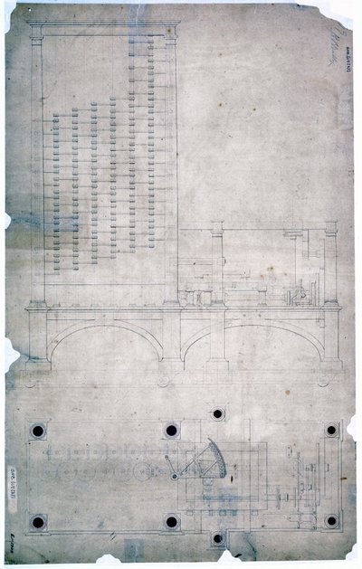 Motori di Babbage, un disegno di Charles Babbage da Unbekannt