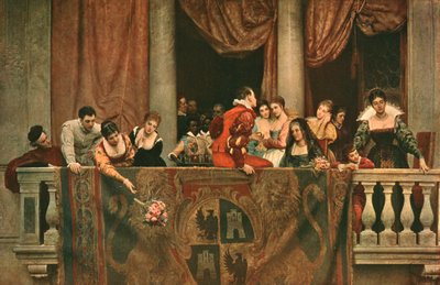 Scena sul balcone al Carnevale, 1879-1879, c1902 da Unbekannt