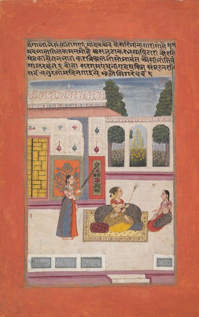 Bangali Ragini: Foglio da una serie ragamala Ghirlanda di Modi Musicali, 1709 da Unbekannt