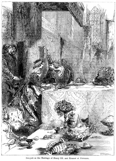 Banchetto per il matrimonio del re Enrico III 1207-1272 ed Eleonora di Provenza c1223-1291, 1236 da Unbekannt