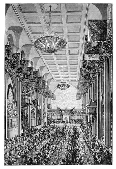 Banchetto per la Regina alla Guildhall, Londra, 1837, 1900 da Unbekannt
