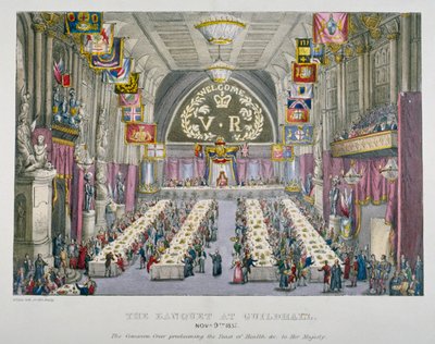 Banchetto alla Guildhall in onore della Regina Vittoria, Città di Londra, 1837 da Unbekannt