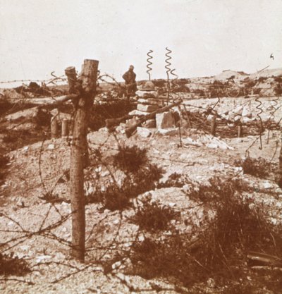 Filo spinato, Craonne, Francia settentrionale, c1914-c1918 da Unbekannt
