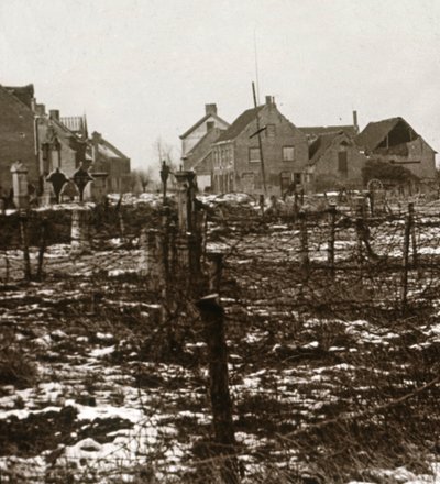 Filo spinato, Nieuwkapelle, Fiandre, Belgio, c1914-c1918 da Unbekannt