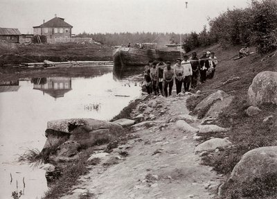 Barcaioli sul Volga, Russia, c1895 da Unbekannt