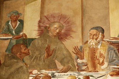 Basilica di Santa Caterina, Galatina, Apulia, affresco nel chiostro dipinto da Fr. Giuseppe di Gravina nel 1696, Galatina, Italia da Unbekannt