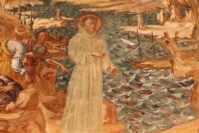 Basilica di Santa Caterina, Galatina, Apulia, affresco nel chiostro: Sant