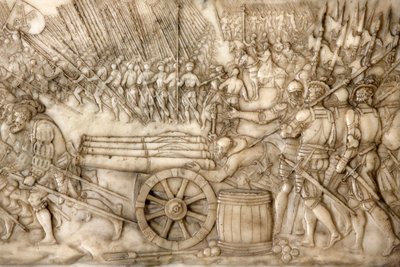 Basilica di San Dionigi, Tomba di Francesco I re di Francia e Claudia di Francia, Basso rilievo della Fondazione, Rappresentazione della battaglia di Marignano nel 1515 - le truppe della Vecchia Confederazione Svizzera, Saint-Denis, Francia da Unbekannt