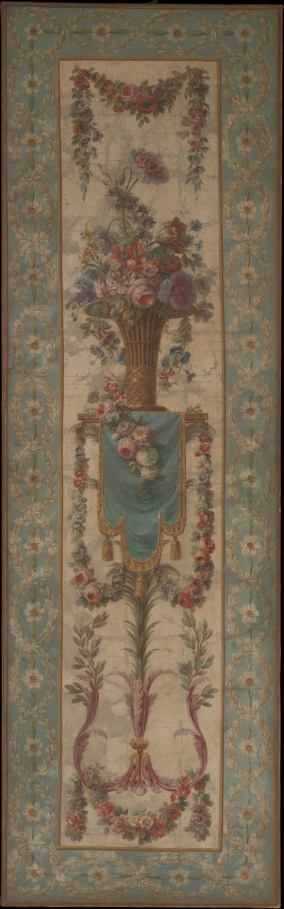 Cesto di fiori con ghirlande, 1770-90 da Unbekannt