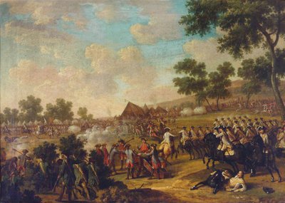 Scena di battaglia dalla Guerra dei sette anni, seconda metà del XVIII secolo da Unbekannt
