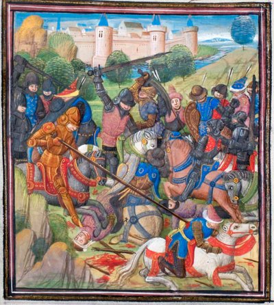 Battaglia tra i crociati sotto Baldovino II di Gerusalemme e i saraceni. Miniatura dalla Historia di Guglielmo di Tiro da Unbekannt