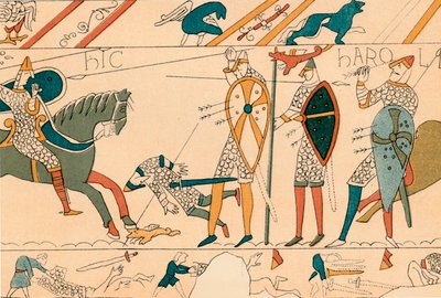 Battaglia di Hastings e morte di Harold, XIX secolo da Unbekannt