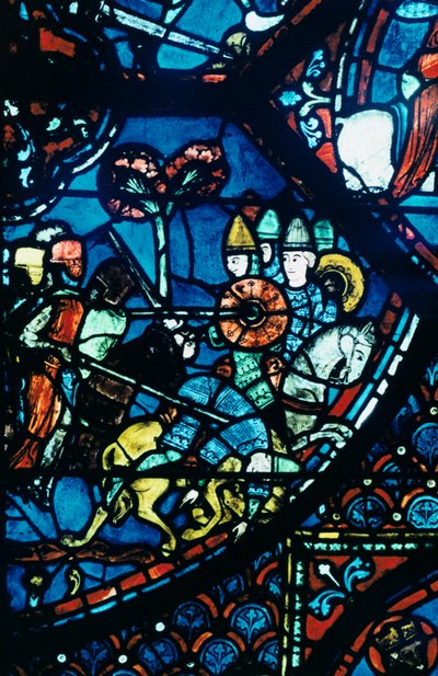 Battaglia di Sahagun, vetrata, Cattedrale di Chartres, c1225 da Unbekannt
