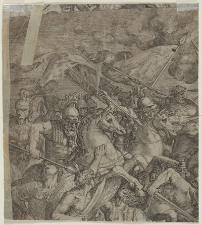 Battaglia del Ponte Milvio frammento verso, 1500 da Unbekannt