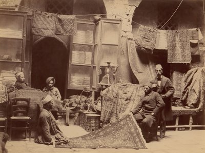 Bazar, mercanti di tappeti, 1870 da Unbekannt