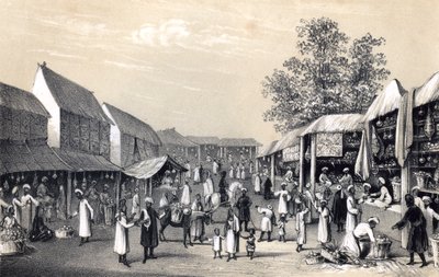 Bazar a Kabul, nella stagione della frutta, 1847 da Unbekannt