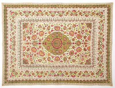 Coperta da letto con motivo a medaglione floreale, fine 1600-inizio 1700 da Unbekannt