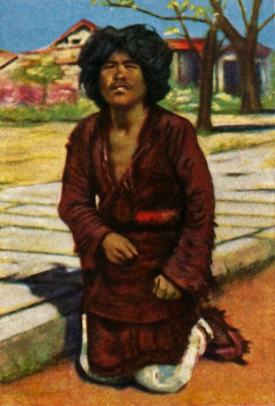 Mendicante, Cina centrale, c1928 da Unbekannt