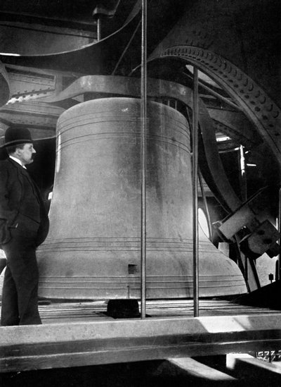 Campana nella torre del Big Ben, Palazzo di Westminster, Londra, c. 1905 da Unbekannt