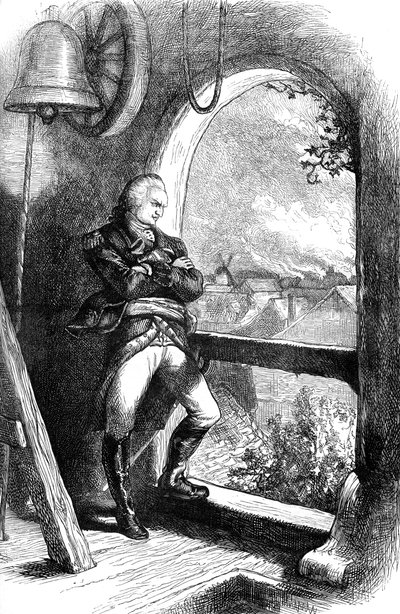 Benedict Arnold osserva la distruzione di New London, 1781 c1880 da Unbekannt