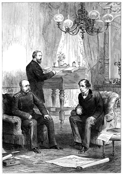 Benjamin Disraeli 1804-1881 incontra Otto von Bismarck 1815-1898, Berlino, 1878 da Unbekannt