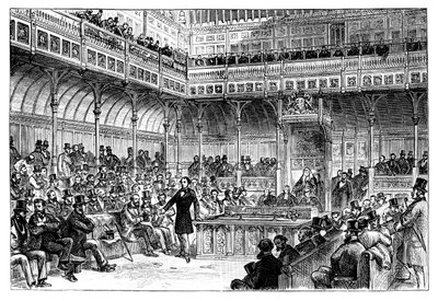 Benjamin Disraeli introduce il suo disegno di legge di riforma alla Camera dei Comuni, c1867 da Unbekannt