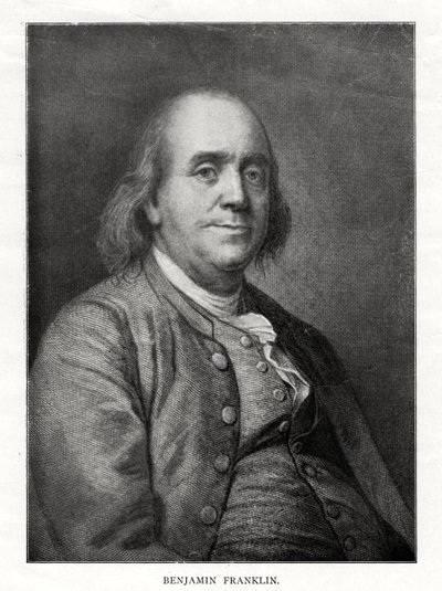 Benjamin Franklin, statista, stampatore e scienziato americano, XX secolo da Unbekannt