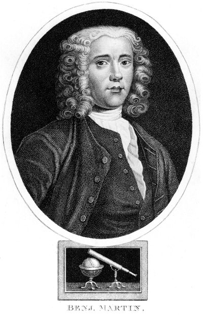 Benjamin Martin, matematico e costruttore di strumenti inglese, c. 1730 da Unbekannt
