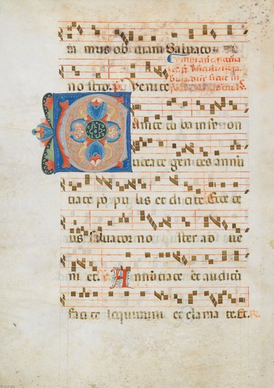 Bifolio con Iniziale C, da un Antifonario, italiano, ca. 1320 da Unbekannt