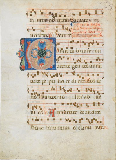 Bifolio con Iniziale C, da un Antifonario, ca. 1320 da Unbekannt