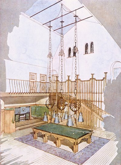 Sala da biliardo, progettata da George Walton, da 