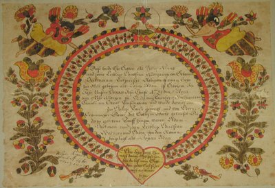 Certificato di nascita e battesimo, 1784 da Unbekannt