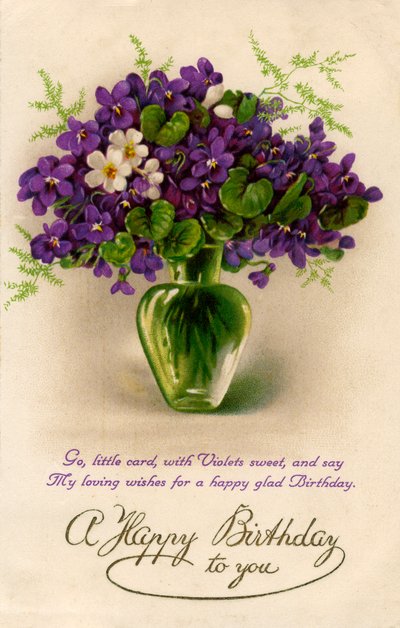 Biglietto di compleanno, c1900-1929 da Unbekannt