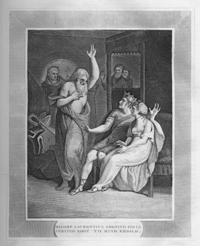 Il vescovo Laurentius mostra il suo corpo cerato al re Edbald, 1838 da Unbekannt
