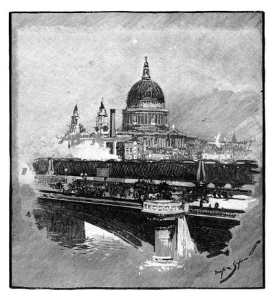 Ponte di Blackfriars e Cattedrale di San Paolo, Londra da Unbekannt