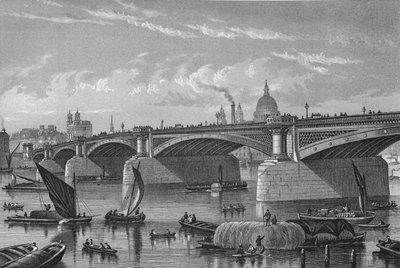 Ponte di Blackfriars dal lato di Surrey, Londra, c1875 1878 da Unbekannt