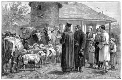 Benedizione degli animali domestici, Bulgaria, 1887 da Unbekannt