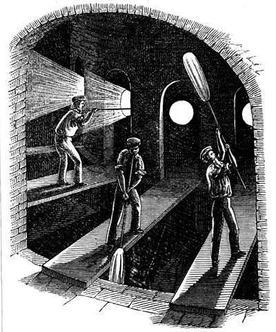 Soffiatura di cilindri o vetro a foglio, c1860 da Unbekannt