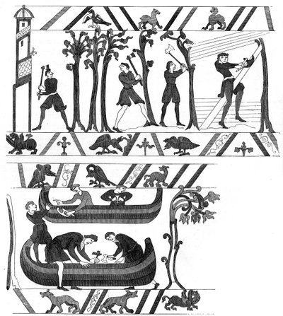 Carpentieri di barche e navi, c fine XI inizio XII secolo 1849 da Unbekannt