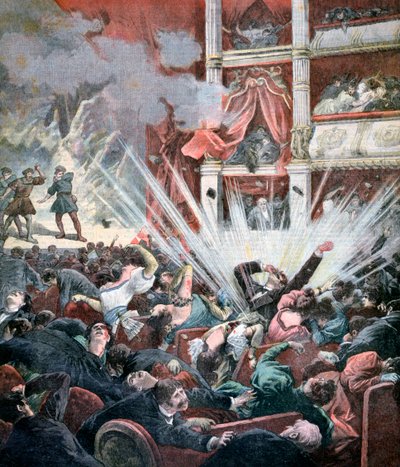Esplosione di una bomba al Teatro Liceo, Barcellona, 1893 da Unbekannt
