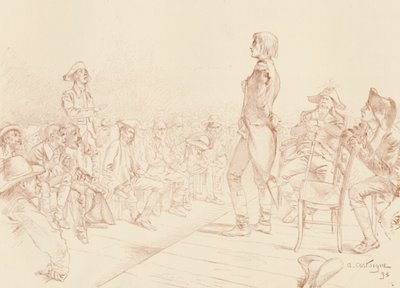 Bonaparte che si rivolge a un club giacobino in Corsica, c1789, 1896 da Unbekannt