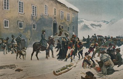 Bonaparte accolto dai monaci del Monte San Bernardo. Passaggio delle Alpi, maggio 1800, 1896 da Unbekannt