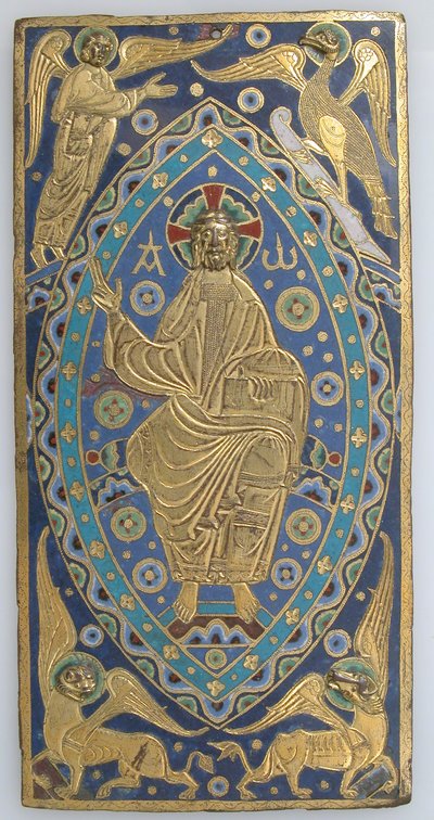 Placca di copertina del libro con Cristo in maestà, francese, ca. 1200 da Unbekannt
